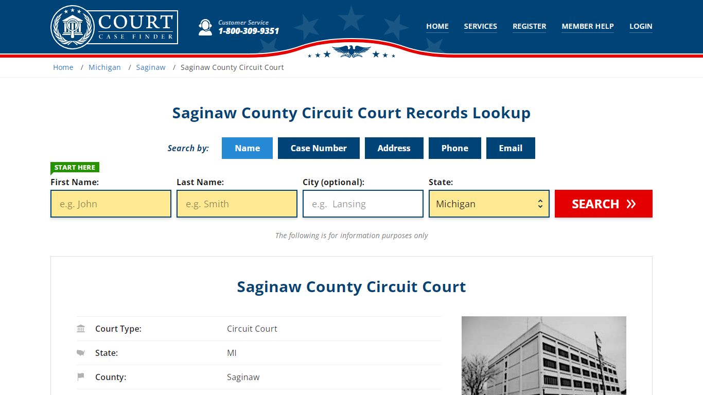 Saginaw County Circuit Court Records Lookup - CourtCaseFinder.com